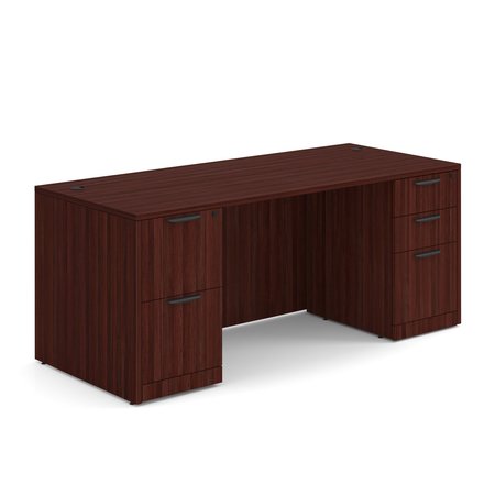 OFFICESOURCE OS Laminate Collection Double Full Pedestal Desk - 71'' x 30'' DBLFDPL105MH